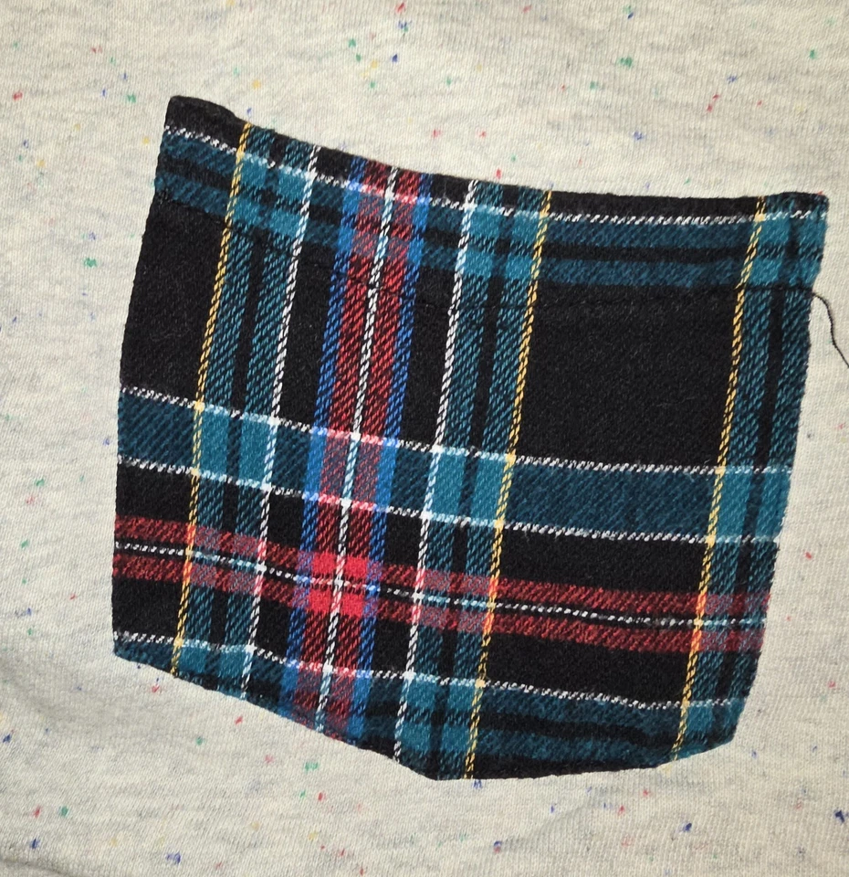 Camisa Suéter Moderna Diversión Para Hombre Cuello Redondo Mediana Grande Blanca Gris Bolsillo a Cuadros Foto 2 de 4