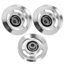  3pcs Aluminum Pulley Wheels: Rope Cable Pulley Roller Heavy Duty for Gym Cable