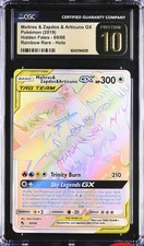 Pokemon Hidden Fates Moltres Zapdos Articuno GX 69/68 Rainbow CGC Pristine 10