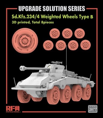 RYEFIELD 2077 1/35 Sd.Kfz.234/4 Weighted wheels Type B 3D printed, Total 8pieces