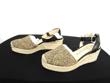 NWOB Sole Society Channing Animal Print Fur Espadrille  Wedge Sandal Sz 7.5 M