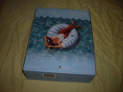 FLOAT LIFE BY FUNBOY BLUE TWIST LUXURY TUBE FLOAT 8T NEW IN BOX