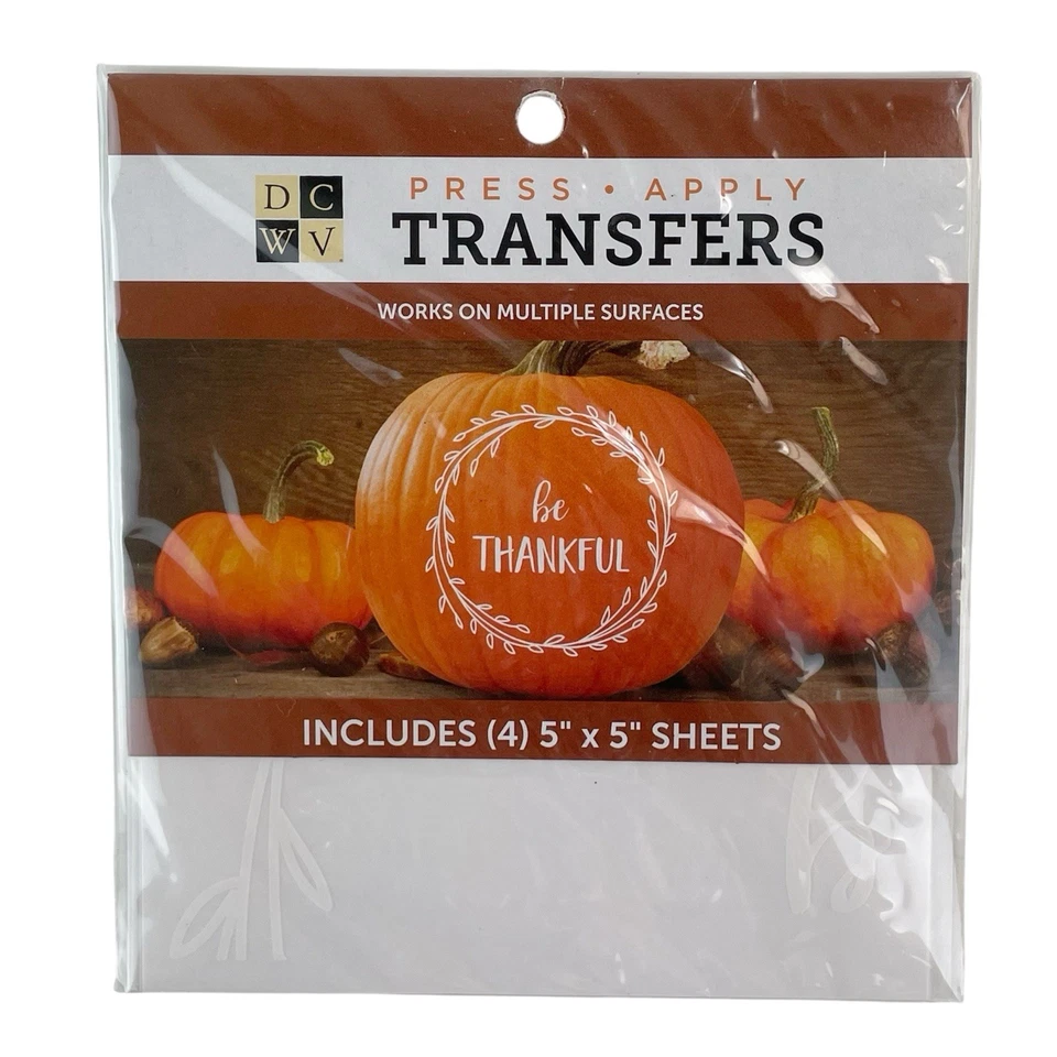 Transferencias Be Thankful Otoño Acción de Gracias Calabaza Hágalo Usted Mismo 4 Hojas Aplicar Prensa DCWV Foto 2 de 3