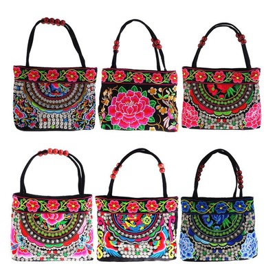 Damen Tasche Stickerei Handtasche Schultertasche