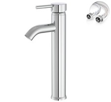 Bathroom Faucet Brass Chrome One Hole Single Handle - Modern Vessel Sink Design