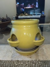 Vintage Ceramic Strawberry Planter Pot Yellow...