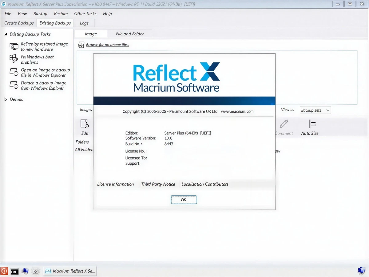 DVD/USB de arranque Macrium Reflect X Server Plus