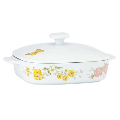 NEW Lenox Butterfly Meadow 2 QT SQUARE CASSEROLE DISH w Lid Porcelain RETIRED
