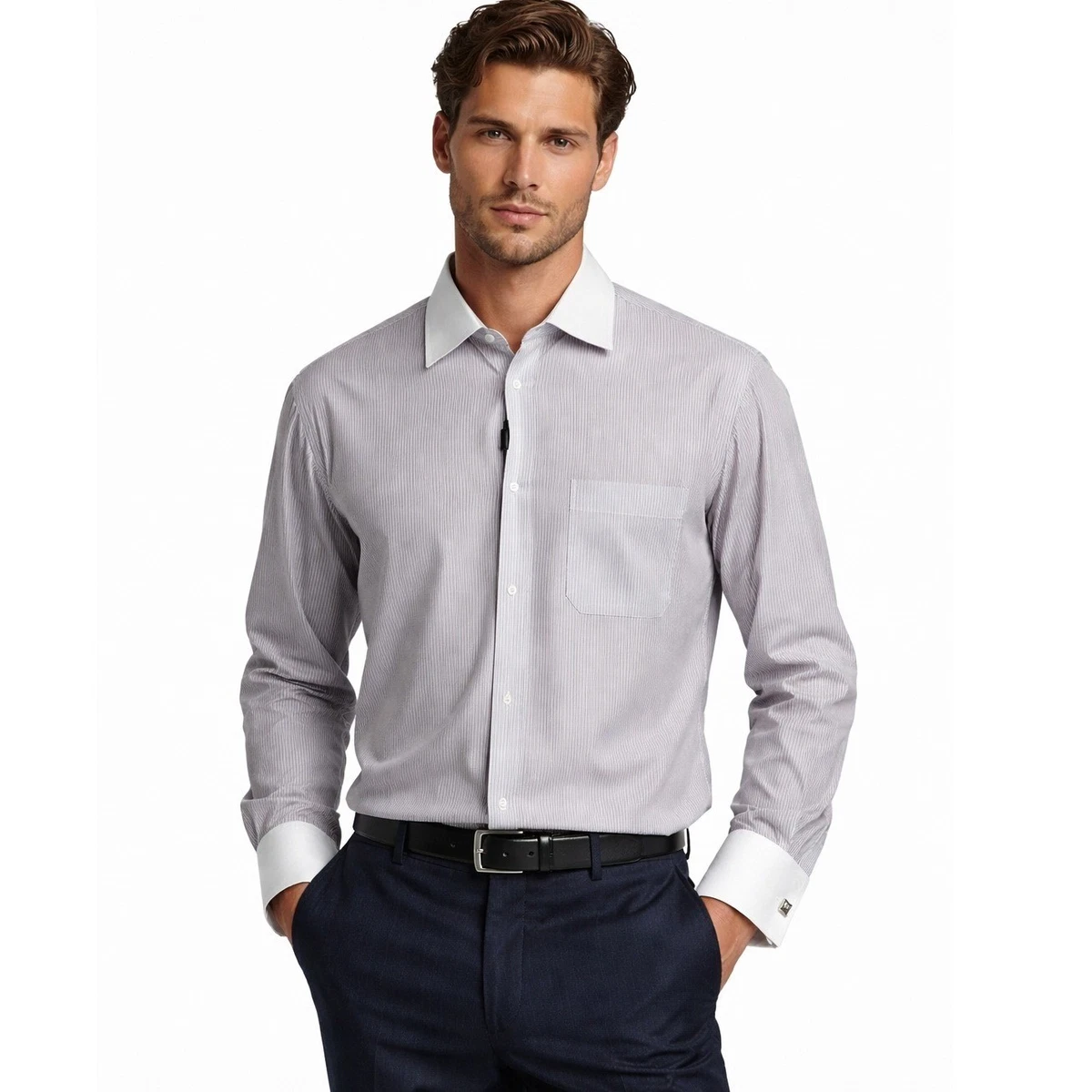 Solid 100% Cotton Big & Tall Dress Shirts for Men for sale | eBay