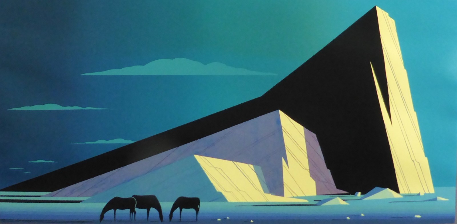 Eyvind Earle THREE HORSES (Edition 1) 1987 Nature Hand signed Serigraph 3