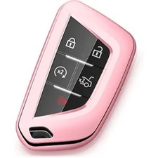 Compatible Key Fob Cover for CT4 CT5 V Lyriq Escalade ESV Optiq Vistiq-Rose Gold
