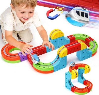 Magnetic Train Set for Kids, 3D Electric Train Set, STEM Educational Building To