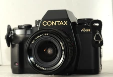 Contax Aria 35mm SLR Film Camera Body w/Yashica 28mm f/2.8 Lens From Japan