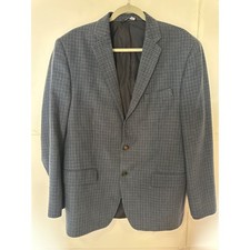 Ralph Lauren Blazer 42R Blue Gray Plaid Silk Wool Sport Coat Dillard's