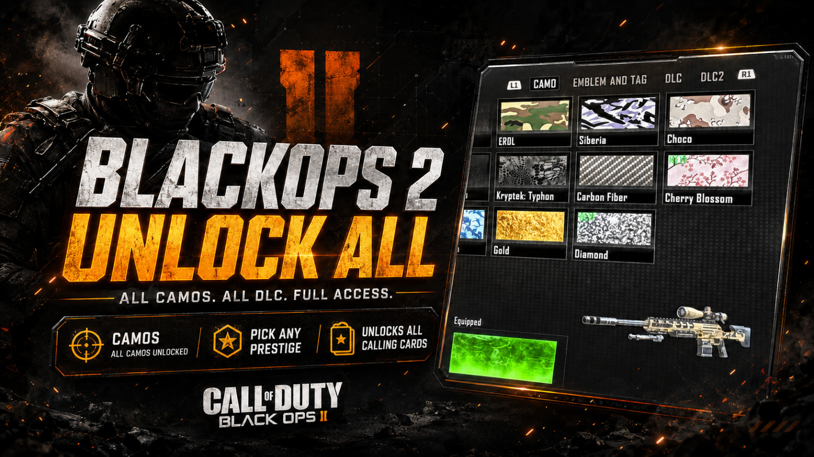 BO2 UNLOCK ALL + PICK YOUR PRESTIGE + LEVEL 55! 🔥 (PS4/PS5 PORT)