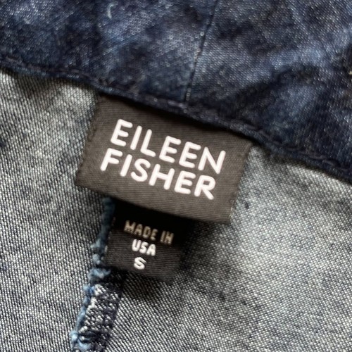 Eileen Fisher Denim Wide Leg Jean Pant Womens Small Blue Classic Quiet Luxury - Picture 10 of 10