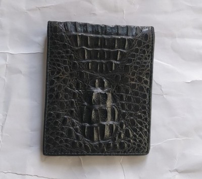 Genuine Crocodile Leather Bifold Wallet stamped, very unique design!