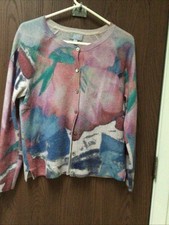 PURE pastel sweater cardigan 100 cashmere, sz 10 or M