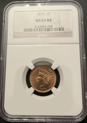 1879 Indian Head Cent   NGC MS-63 RB