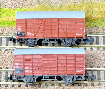 Minitrix 13616 Spur N gedeckter Güterwagen DRG Kassel 2 Stück SET TOP