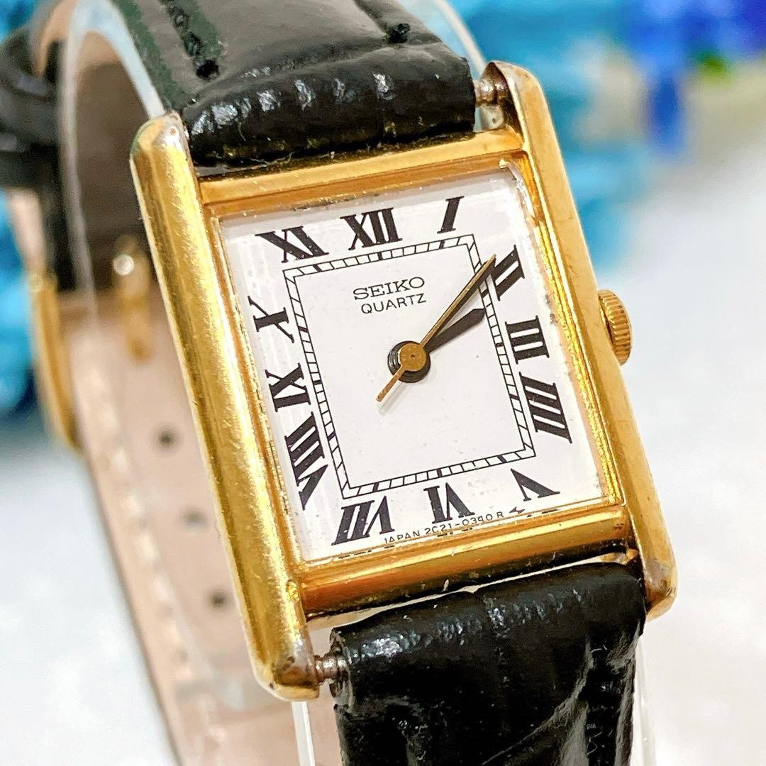 SEIKO Quartz Square Rectangular Timepiece Roman D… - image 1