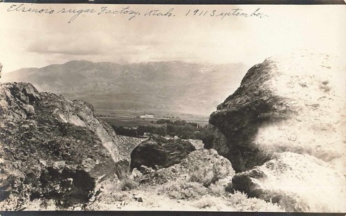 1911 RPPC Elsinore Utah Sugar Factory Birdseye View Mountains Photo Postcard