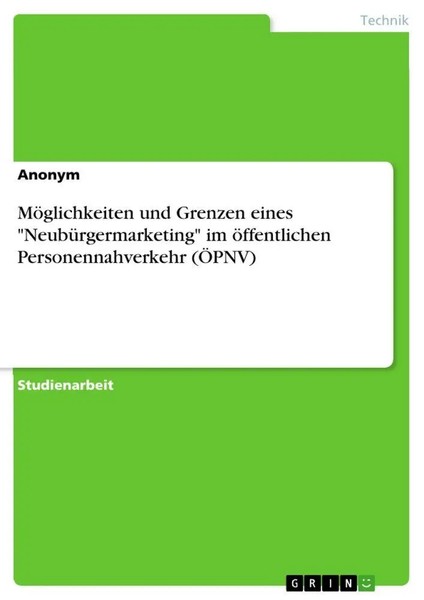 Anonymous | MöGlichkeiten Und Grenzen Eines NeubüRgermarketing Im...-image