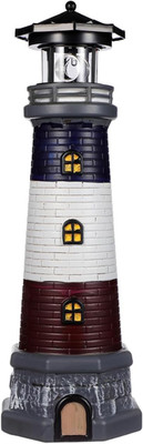 Solar Garden Lighthouse Decor Waterproof Outdoor Solar-Powered Lighthouse Statue