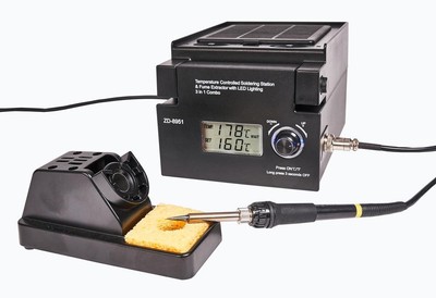 3 in 1 Lötstation Rauchabzug Rauchabsorber LED Lampe 3. Hand Metallschwamm