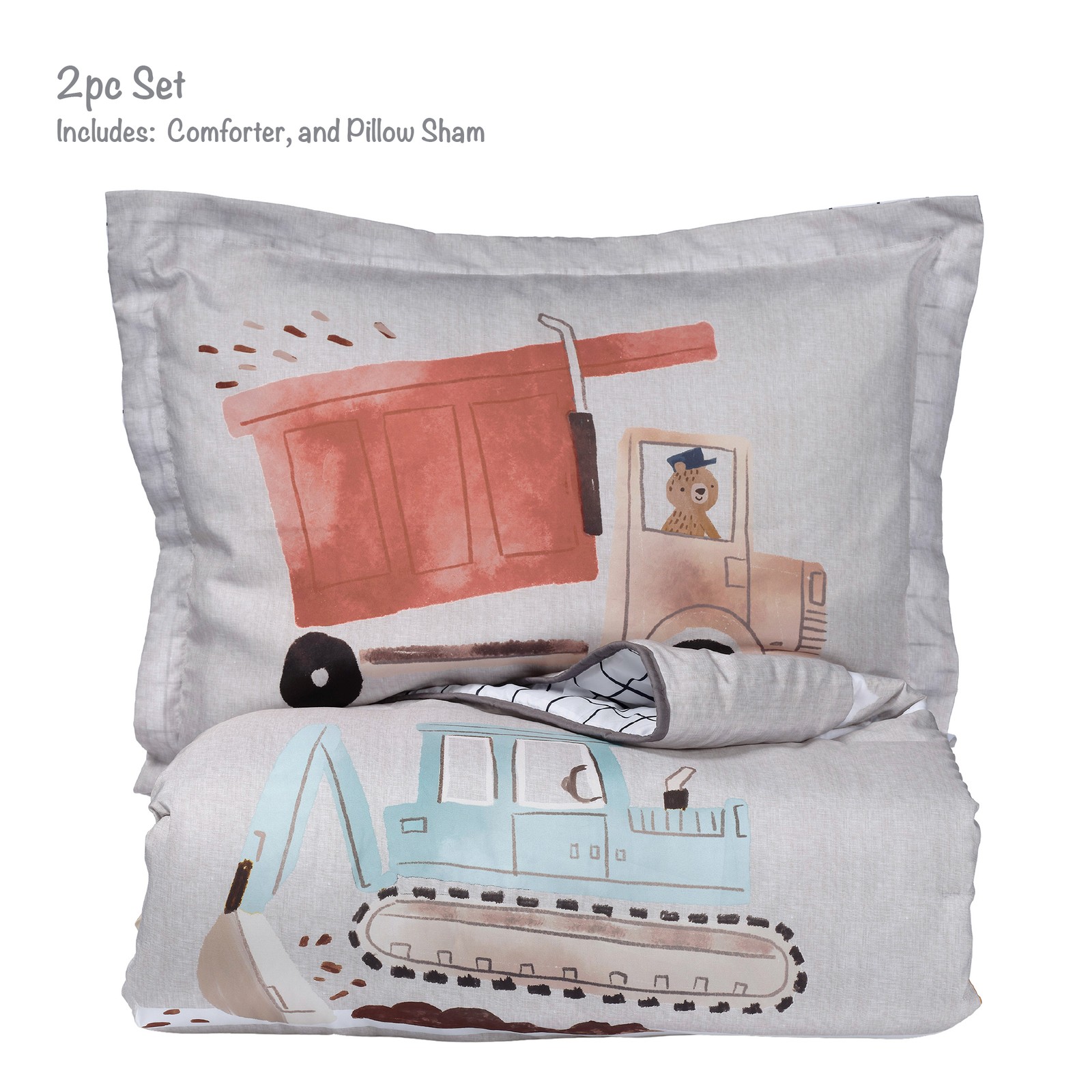Bedtime Originals Construction Zone Twin Quilt & Pillow Sham Set
