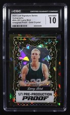 Larry Bird 2025 Leaf Signature Series Auto Gold Crystal Pre-Prod BA-LB1 [CGC 10]