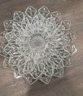 Vintage 1950's  FEDERAL GLASS STAR SUNBURST Sandwich3 Petal Plates