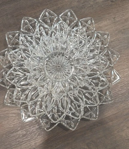 Vintage 1950's  FEDERAL GLASS STAR SUNBURST Sandwich3 Petal Plates