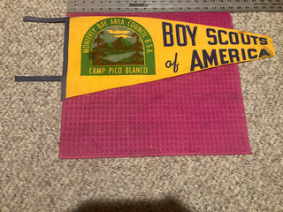 Rare VTG CAMP PICO BLANCO Boy Scout Monterey Bay Council BSA Pennant SHIP FAST