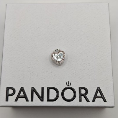 Original Pandora Rosa Herz Schloss Dein Versprechen Vorhängeschloss Charm Clip ALE925 776556FPC