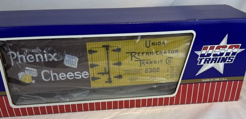 USA TRAINS G GAUGE R-1688 PHENIX CHEESE FRIGORÍFICO, RUEDAS DE ACERO, ACOPLADORES KAYDEE OB | Zustand: Used