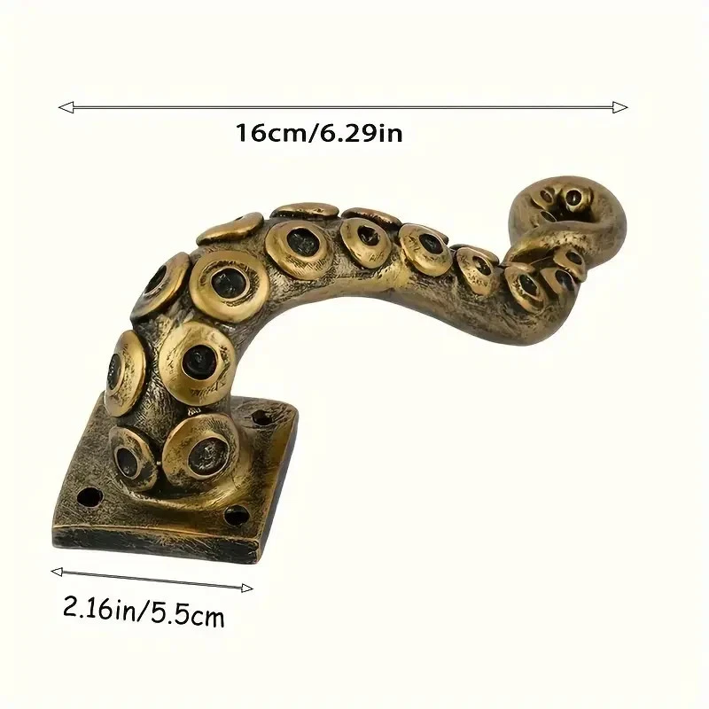 Винтажная дверная ручка морского осьминога - Изображение 3 из 3