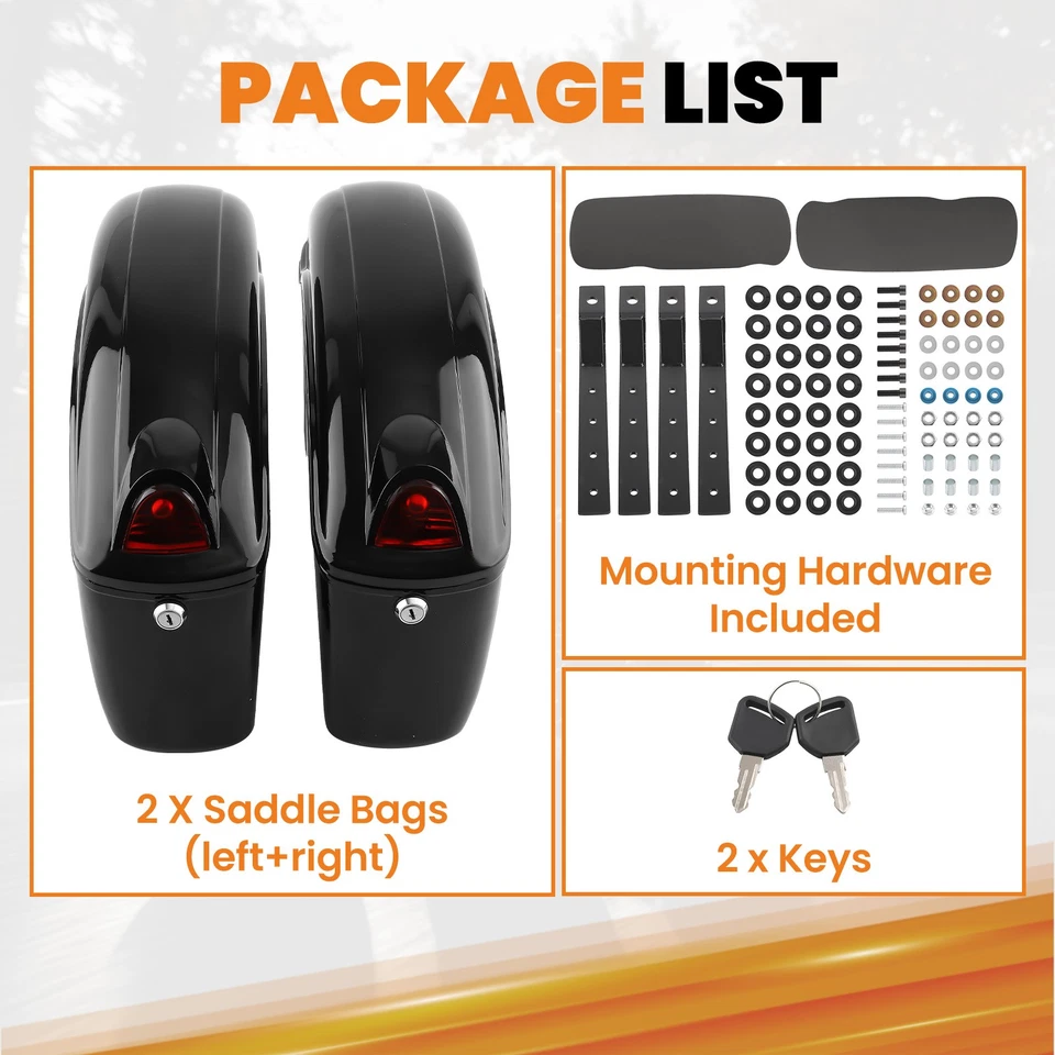 Bolsas rígidas universales para equipaje de motocicleta para Harley Honda Yamaha Suzuki Foto 2 de 4