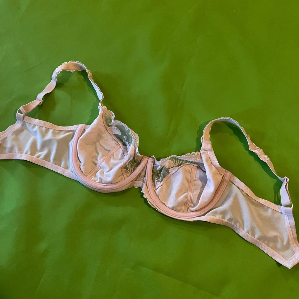 Sujetador Breezies 34DD Encaje Bordado Floral Cobertura Completa Con Aros Foto 4 de 4