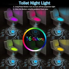 Toilet Light and Human Body Sensor Light Can be Projected 16 Color