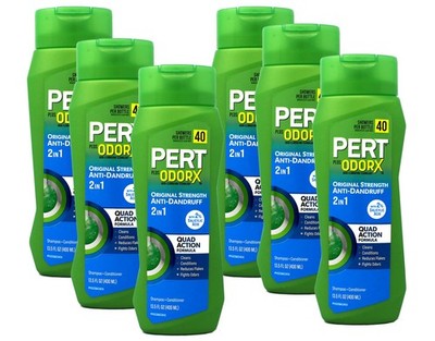 PERT 2 IN 1 Shampoo and Conditioner, Anti-Dandruff, 13.5 Fl Oz (Pack of 6)