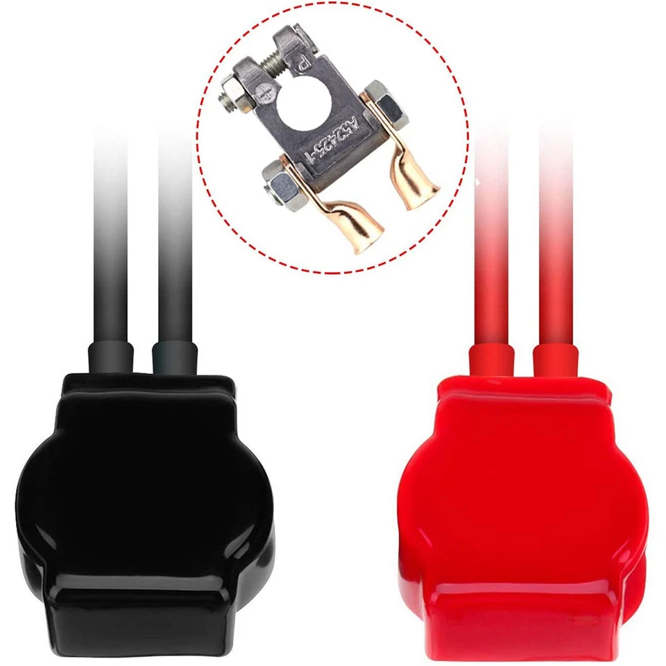 Top Post Battery Terminal Connector Positive Negative End w/Cover for Car Marine - Image 2 of 4