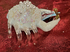 Ornament - Blue Glass Crab 4"