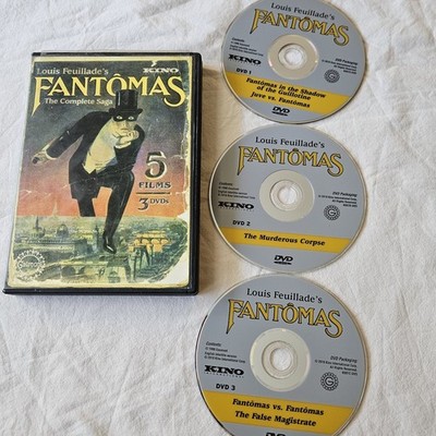 Fantomas The Complete Saga Collection 3 DVD 5 Films Feuillade 2005 France Silent
