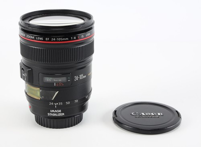 #ad Canon 24 105mm f 4 L IS USM Macro EF Mount Lens with Caps Parts Repair $199.99