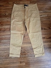 WILDFANG The Essential Trouser Pants size 4Camel Tan Cuff Taper Mid Rise NWT