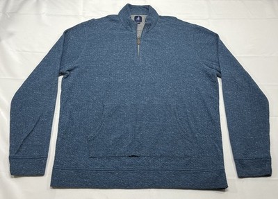 Johnnie-O Men's Size XL Robb 1/4 Zip Long Sleeve Pullover Mariner Blue - Read