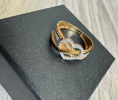 Herzring Ring Herz Brillanten 375er Gelbgold Handarbeit Valentinstag Verlobung