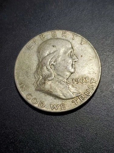 1963 50C Franklin Half Dollar D? Denver 90 % Silver Vf