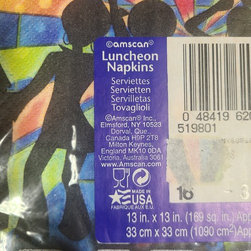 Disco Party Napkins 2 Sizes Beverage And Luncheon New - Picture 4 of 4